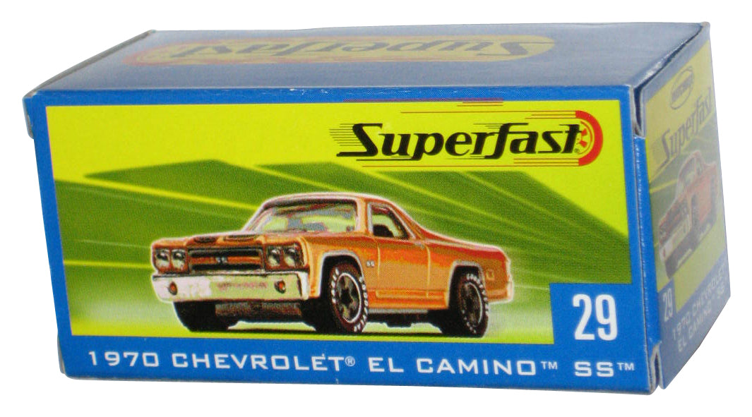 Matchbox Superfast (2004) Gold 1970 Chevrolet El Camino SS Power Grab Box Toy Car #29