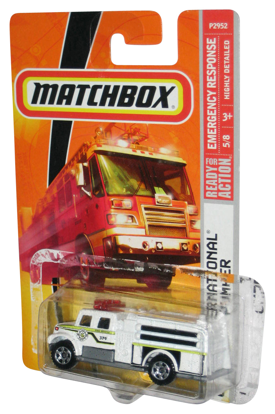 Matchbox Emergency Response 5/8 (2008) White International Pumper Toy #59 - (Plastic Loose From Card)