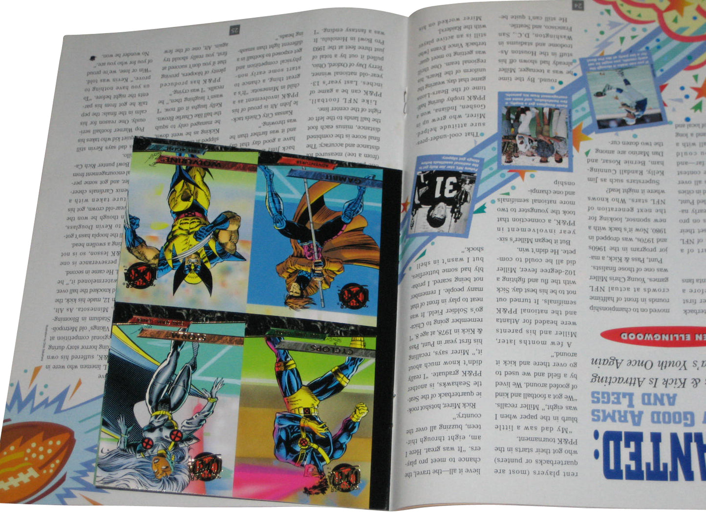 Marvel Comics Pro Action Kickoff Issue (1994) Football Wolverine NFL Magazine Book