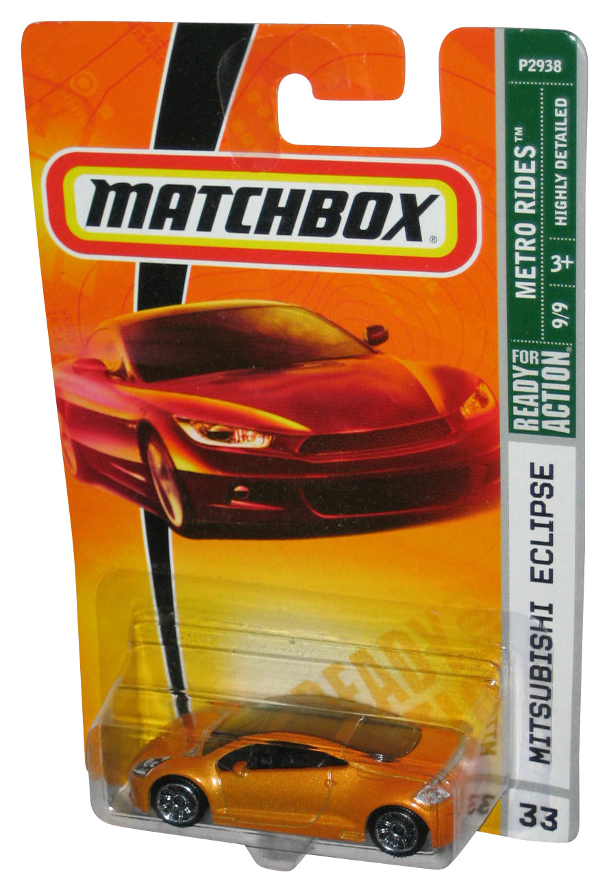 Matchbox Metro Rides 9/9 (2008) Light Orange Mitsubishi Eclipse Toy Car #33 - (Small Dent)