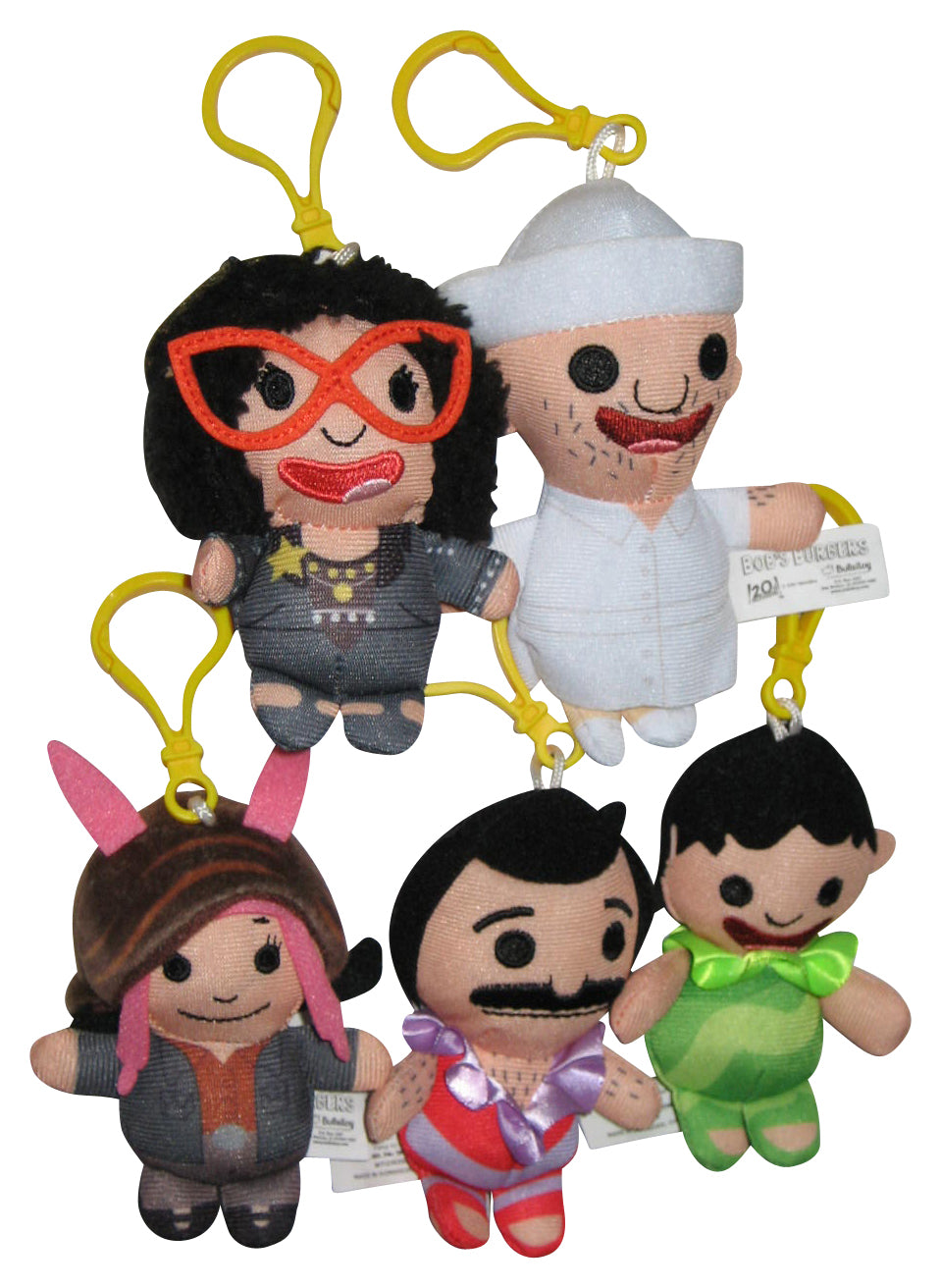 Bob's Burgers 4-Inch Clip-On Plush Keychain Lot - (5 Plushes)