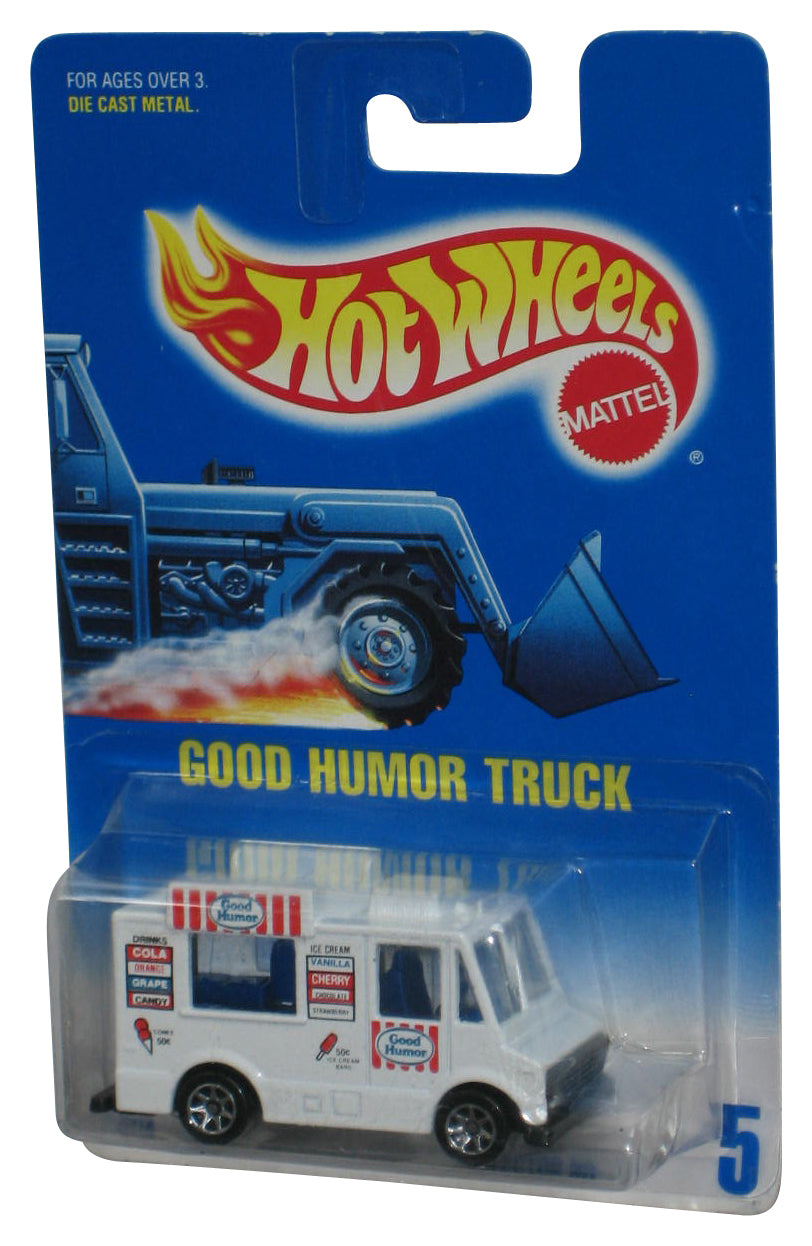 Hot Wheels Good Humor Truck (1991) Mattel Die-Cast White Toy Vehicle #5 - (Dented Plastic)