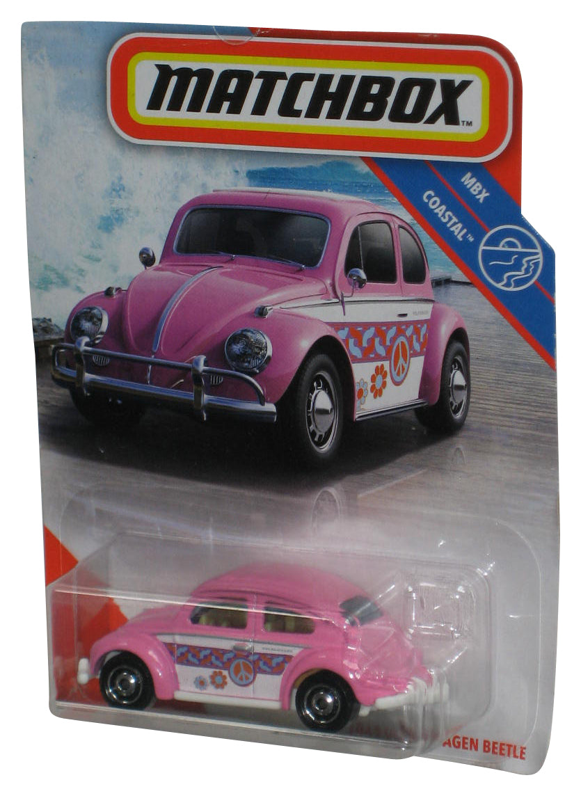 Matchbox MBX Coastal (2019) Pink 1962 Volkswagen Beetle Toy Car 86/100 - (Damaged Card)