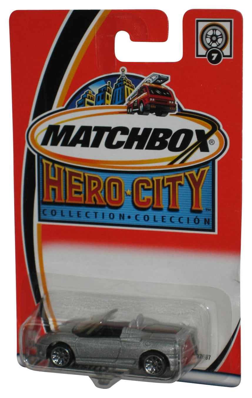 Matchbox Hero City Collection (2002) Silver Ferrari 360 Spider Toy Car #7 - (Card Tiny Tear)