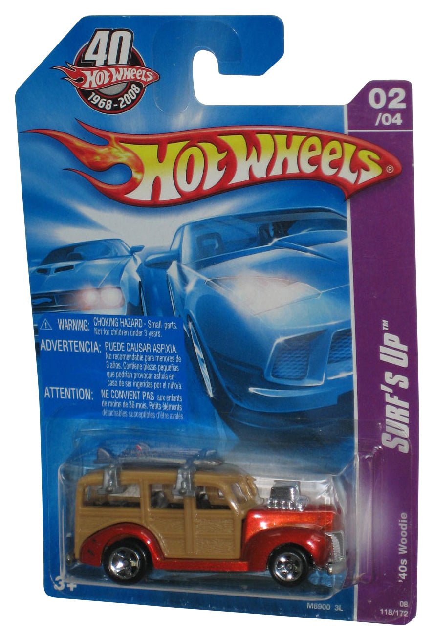 Hot Wheels Team Surf's Up 2/4 '40s Woodie Toy Car 118/196 - (Dented Plastic)