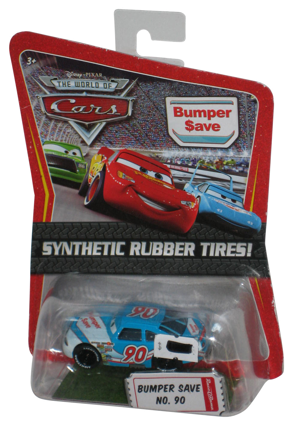 Disney Pixar Cars Sythentic Rubber Tires Bumper Save Die Cast Blue Toy Car