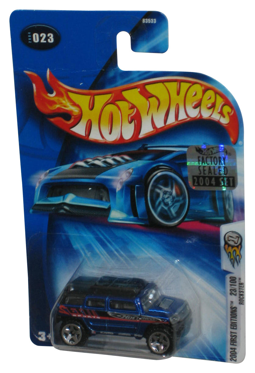 Hot Wheels 2004 First Editions 23/100 Blue Rockster Toy Car #023 - (Factory Sealed Sticker)