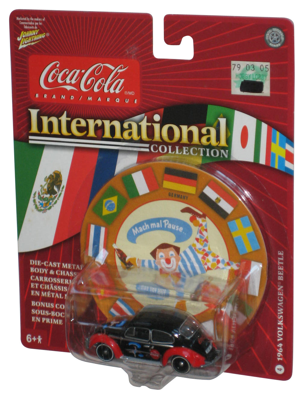 Johnny Lightning Coca-Cola International (2004) RC2 Black 1964 Volkswagen Beetle Toy Car