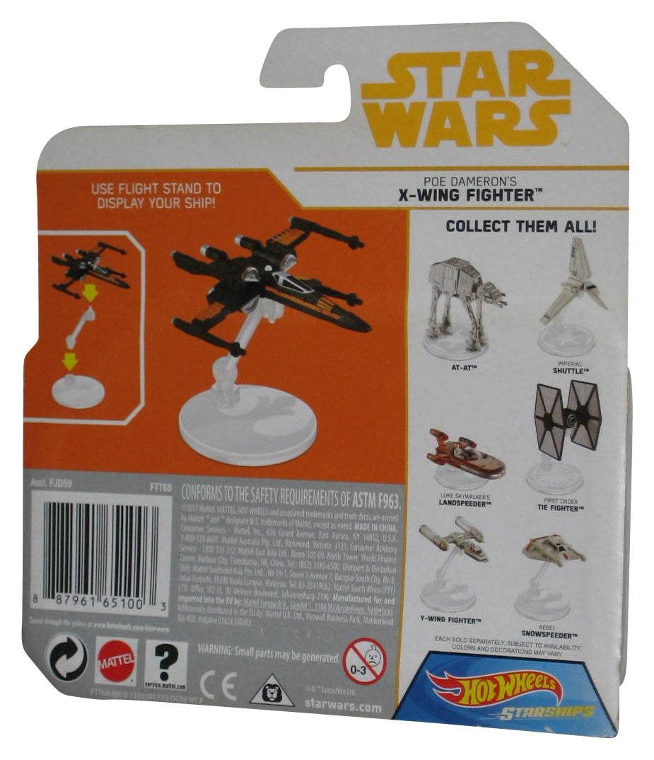Star Wars Hot Wheels (2017) Poe Dameron's Black X-Wing Fighter Starship Toy