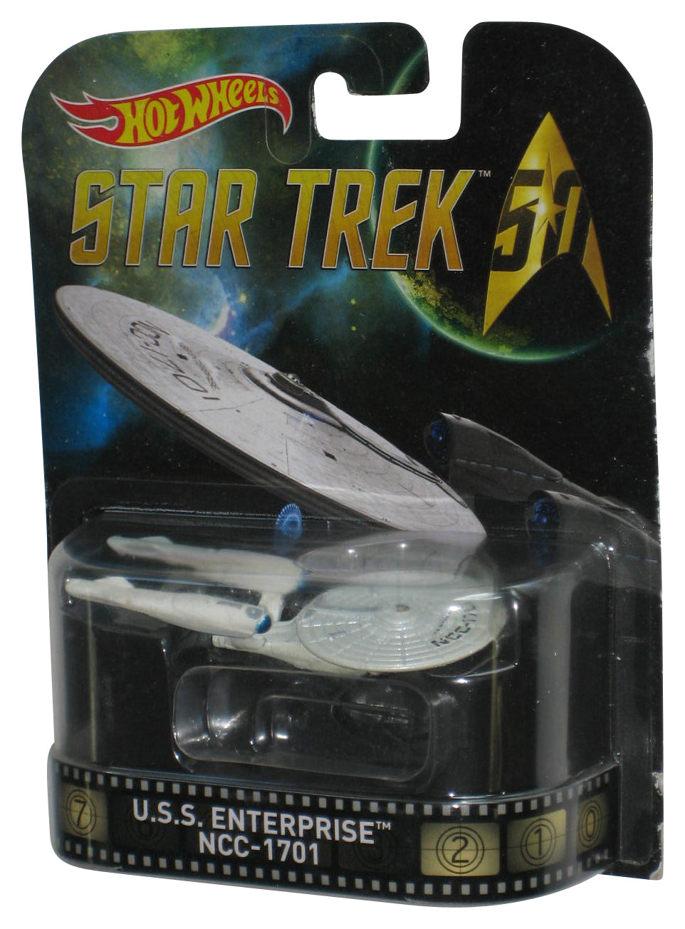 Hot Wheels U.S.S. Enterprise NCC-1701 (2016) Mattel Die-Cast Toy Vehicle - (Card Wear)