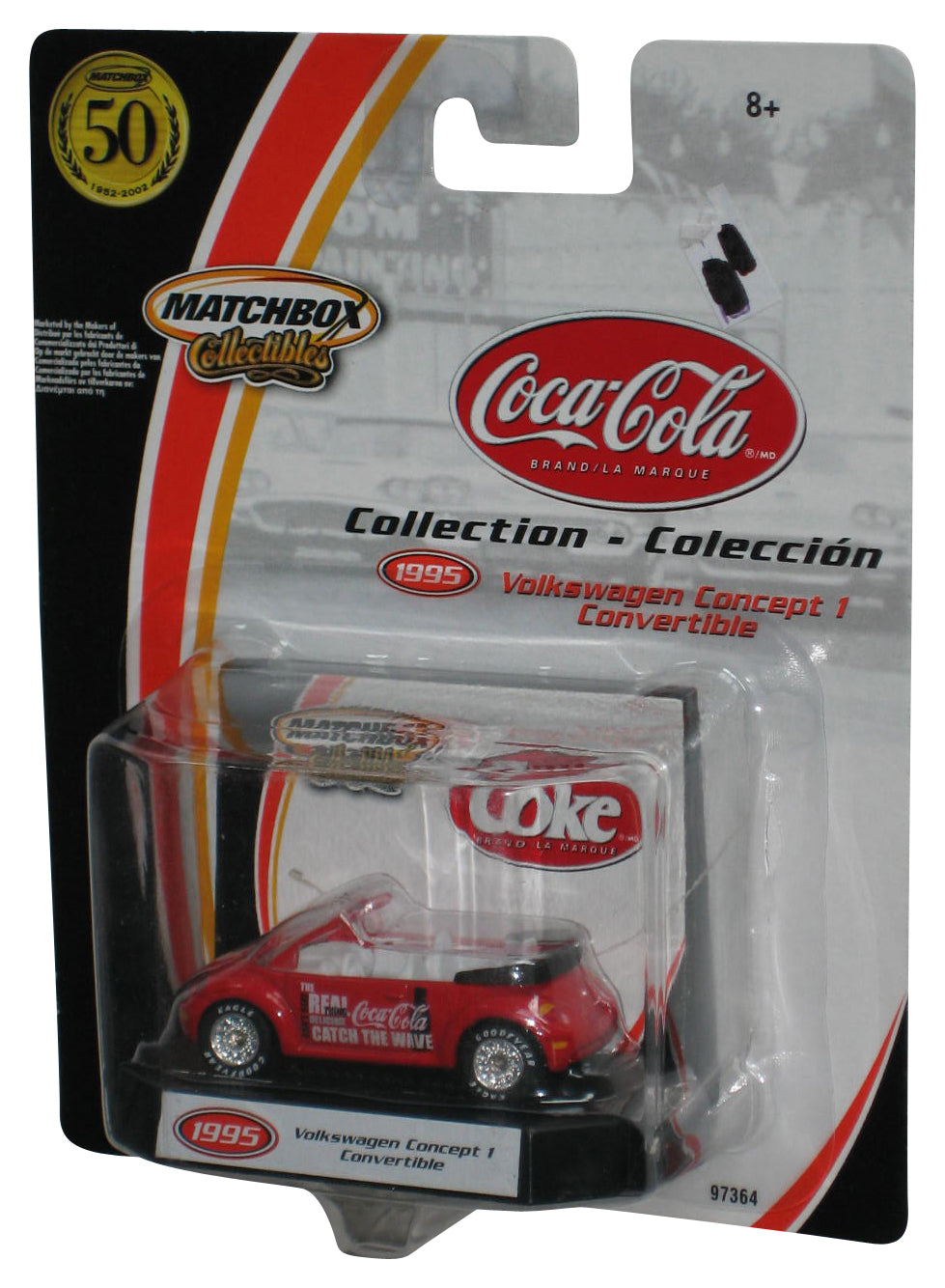 Matchbox Collectibles (2002) Coca-Cola Volkswagen Concept 1 Convertible Red Toy Car