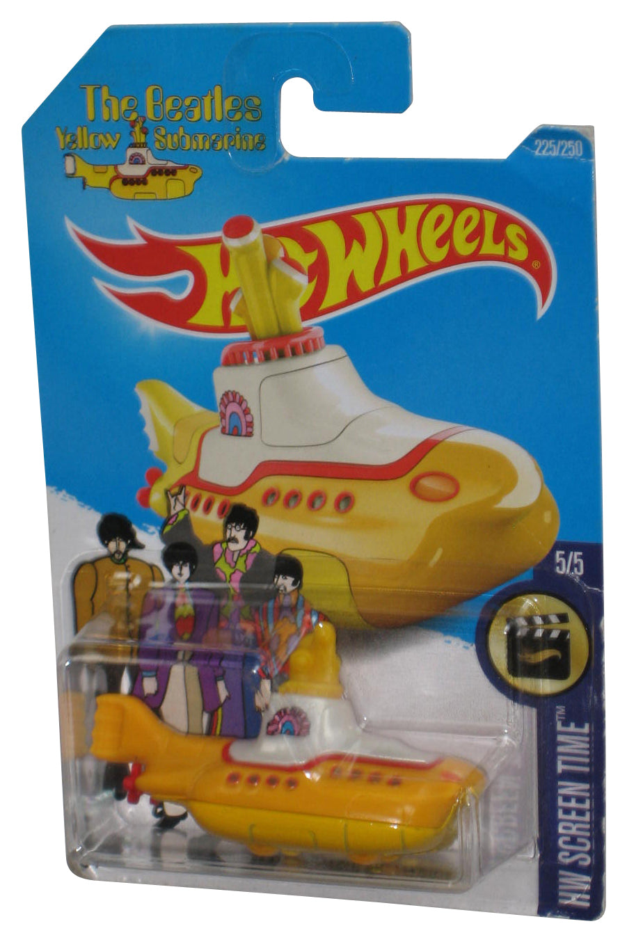 The Beatles Yellow Submarine Hot Wheels (2015) HW Screen Time Car 225/250 - (Damaged Card)
