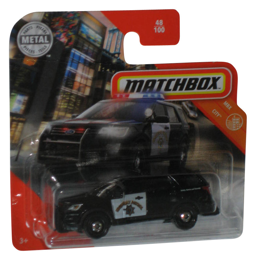 Matchbox MBX City Black 2016 Ford Interceptor Utility Toy Car 48/100 - (Short Card Crease)