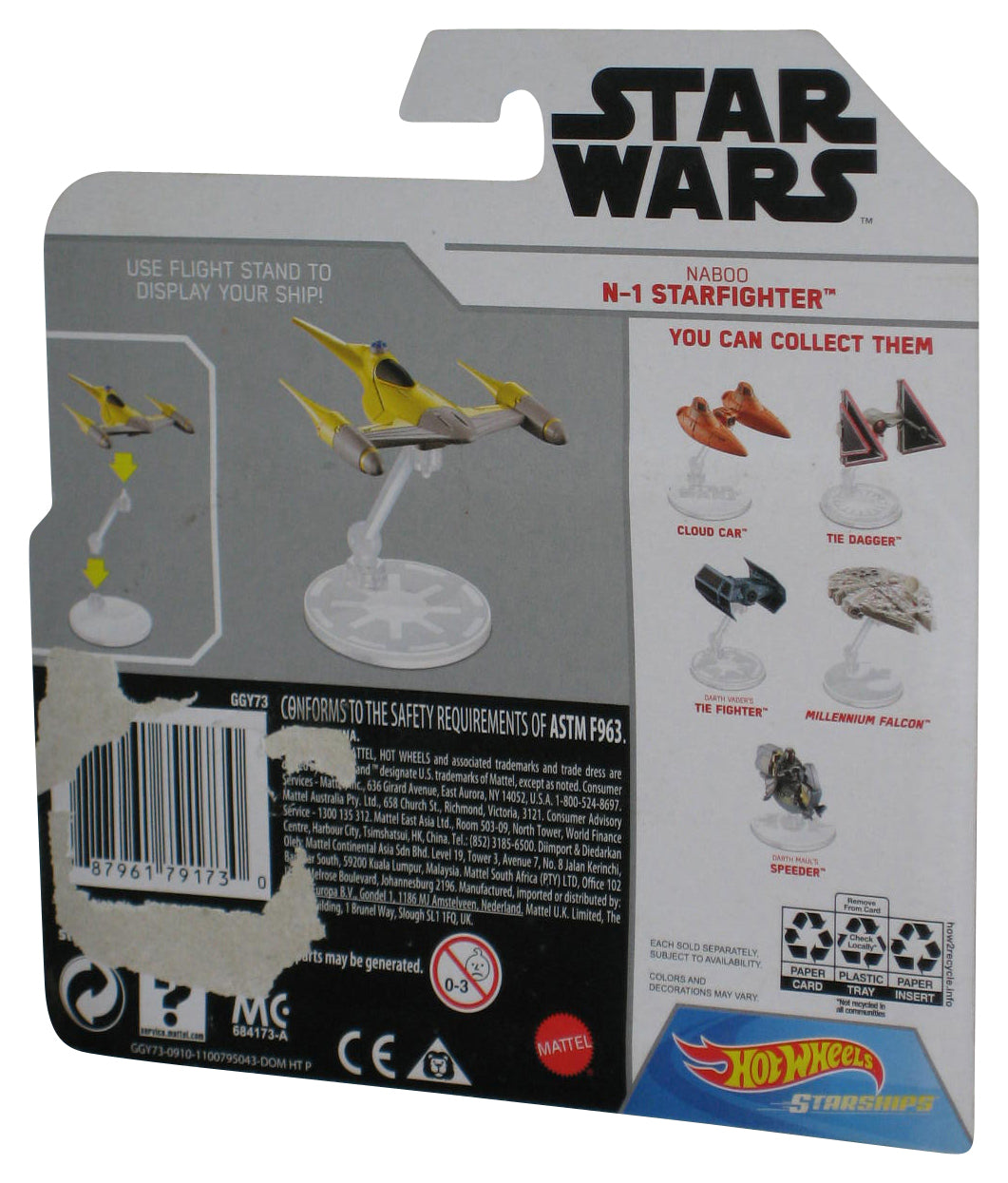 Star Wars Hot Wheels Naboo N-1 Starfighter (2019) Starships Toy Vehicle