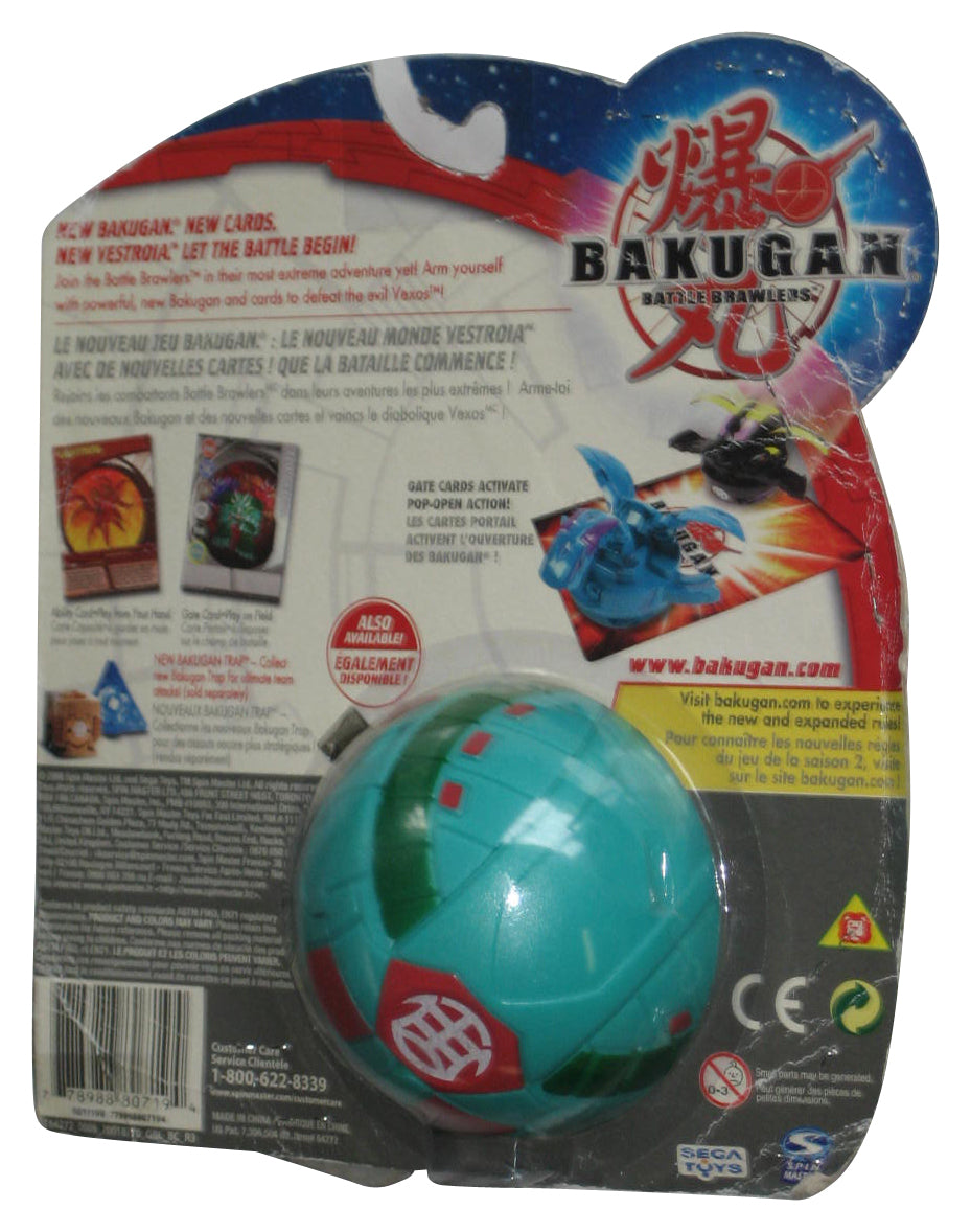 Bakugan Battle Brawlers New Vestroia (2008) Spin Master Teal Green Toy w/ Gate Card