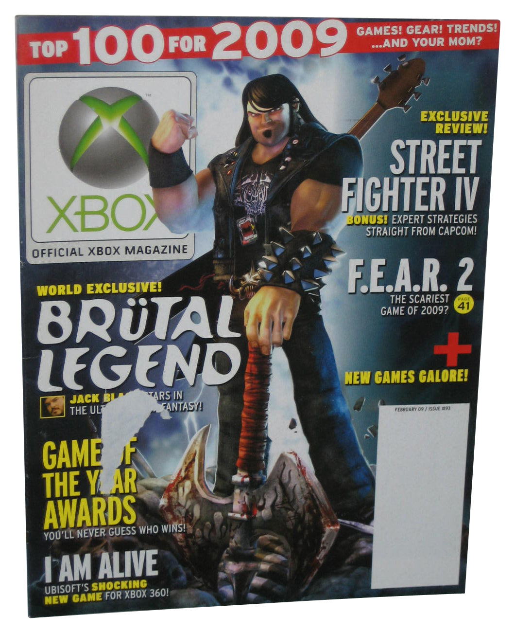 Xbox February 2009 Official Magazine Book Issue #93 - (Brutal Legend Cover)