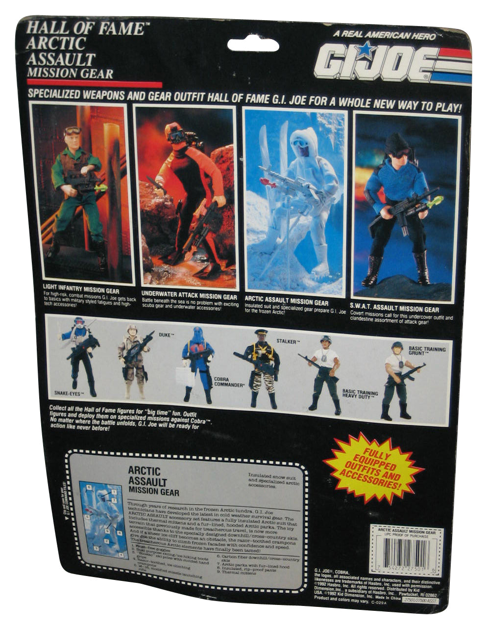 GI Joe Hall of Fame Hasbro (1993) Arctic Assault Mission Gear 12" Figure Weapon Arsenal Toy Accessories