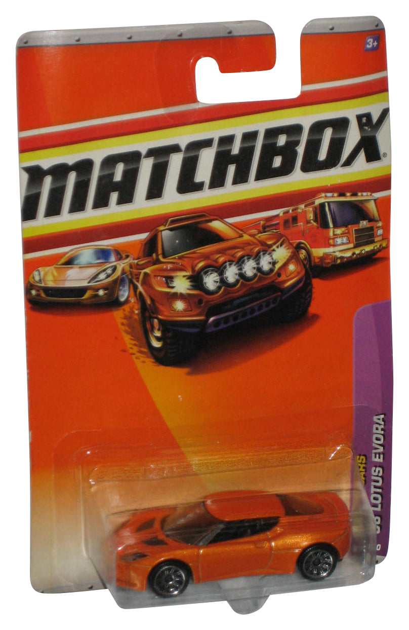 Matchbox Sports Cars (2009) Orange '08 Lotus Evora Toy Car 8/100 - (Damaged Card)