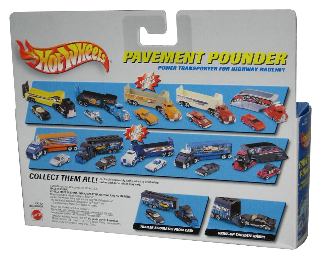 Hot Wheels Pavement Pounder (2000) Orange & Tan Truck w/ Exclusive '57 T-Bird Toy Car - (Desert Team Challenge)