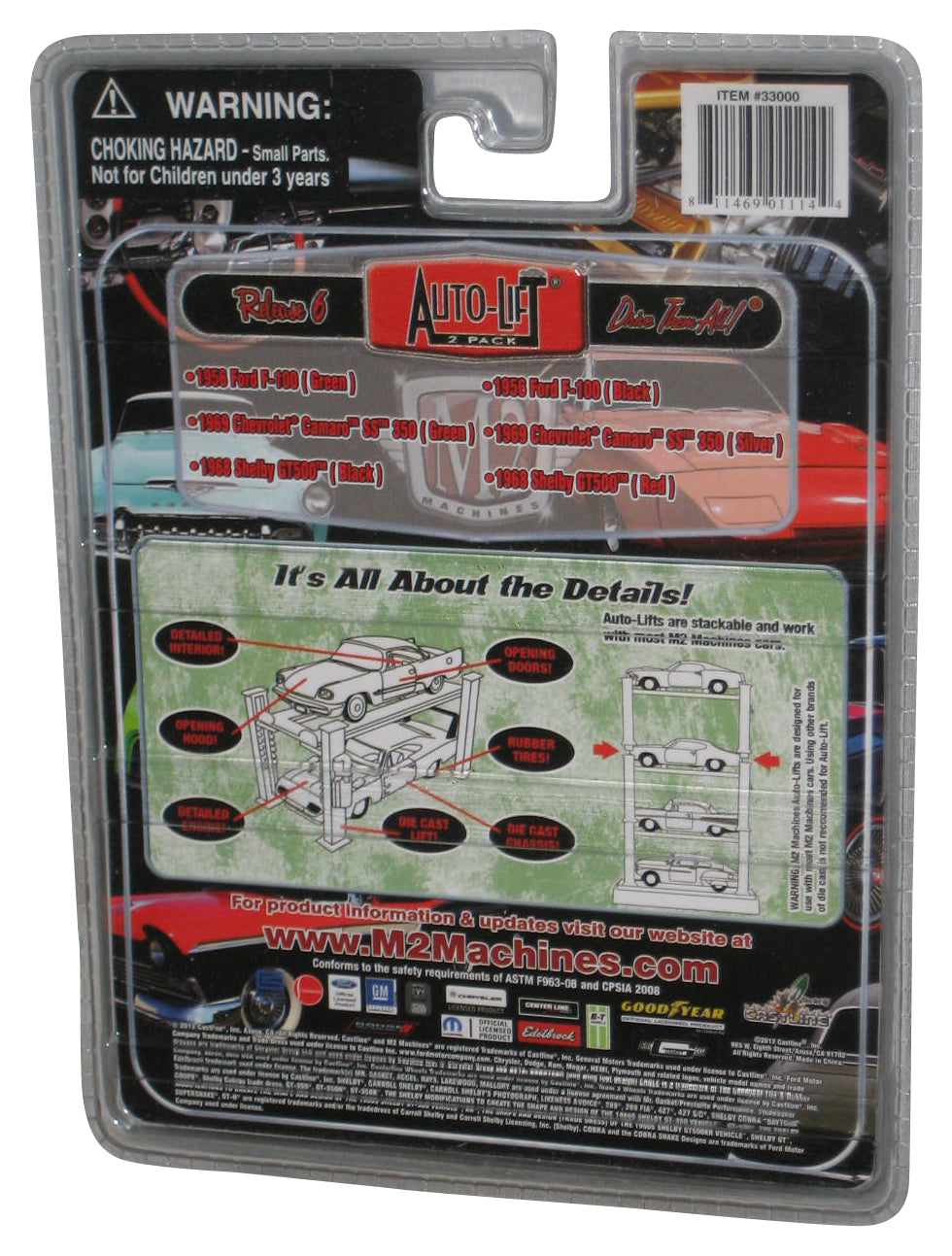 M2 Machines Auto-Lift 1968 Shelby GT500 Red & Black Toy Car 2-Pack - (Cracked Plastic)