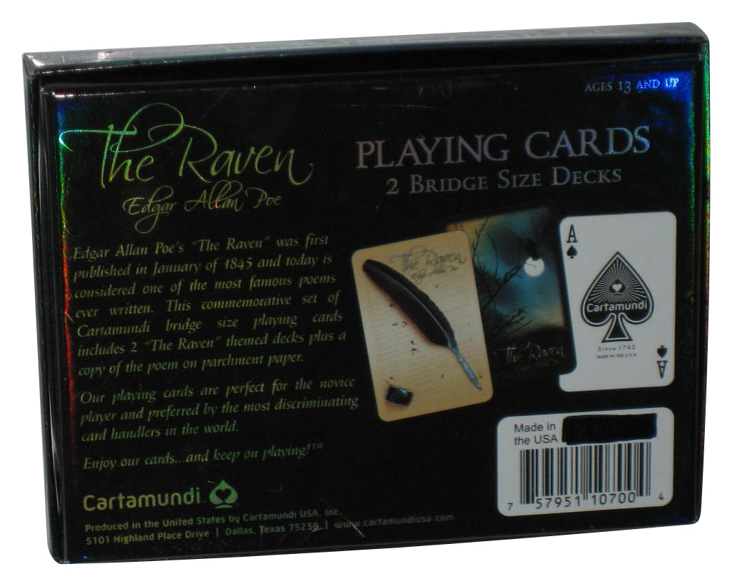 Edgar Allan Poe's The Raven Commemorative Playing Cards - (2 Bridge Size Decks)
