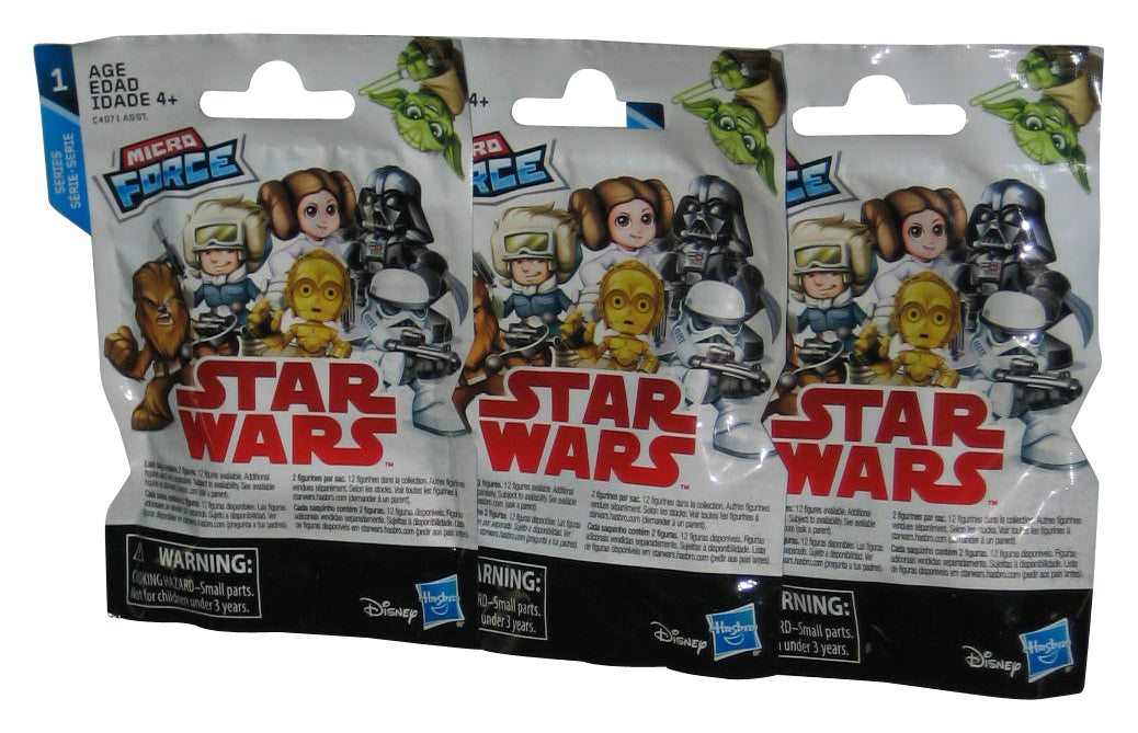 Star Wars Micro Force Series 1 Blind Mystery Mini Figure Lot - (3 Random Packs)