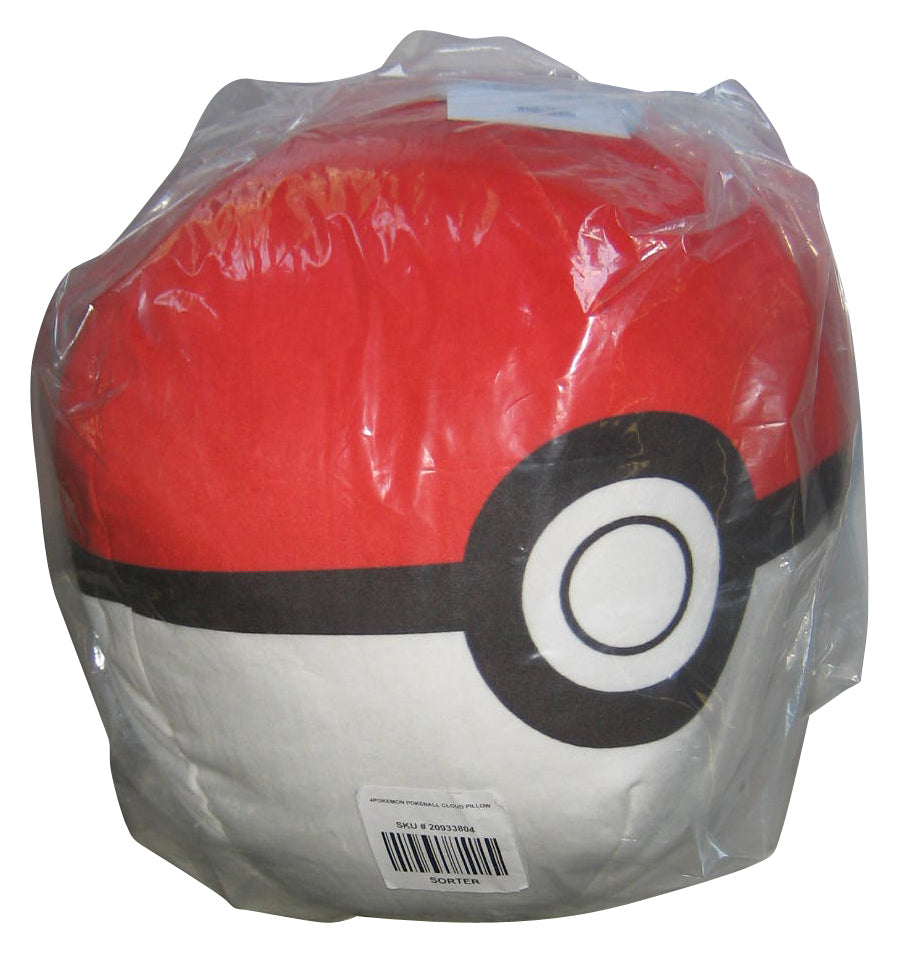 Pokemon Cloud Pokeball (2023) Northwest 12-Inch Red & White Travel Plush Pillow