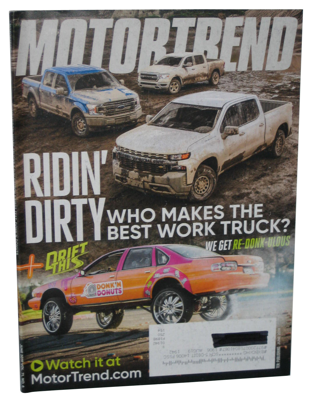 MotorTrend June 2019 Vol. 71. No. 6 Magazine Book - (Comparison Work Trucks Cover)