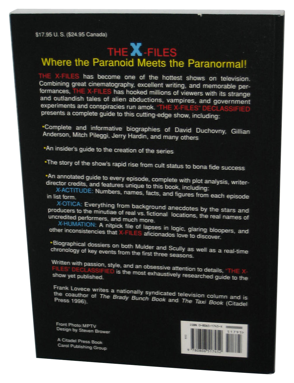 The X-Files Declassified The Unauthorized Guide (1996) Paperback Book