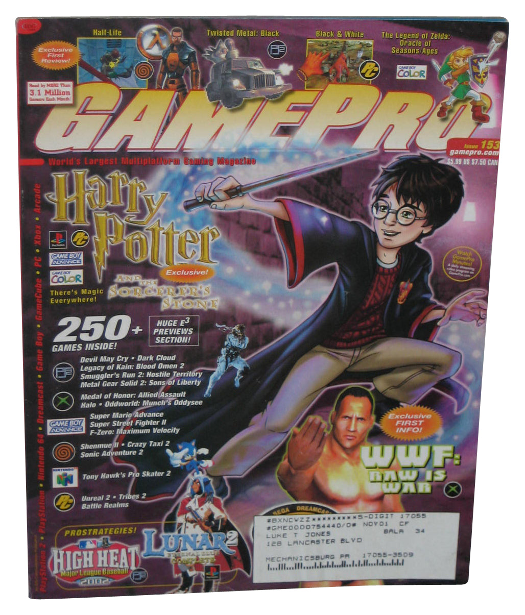 GamePro June 2001 Magazine Book #153 - (Harry Potter & WWF Raw Cover)