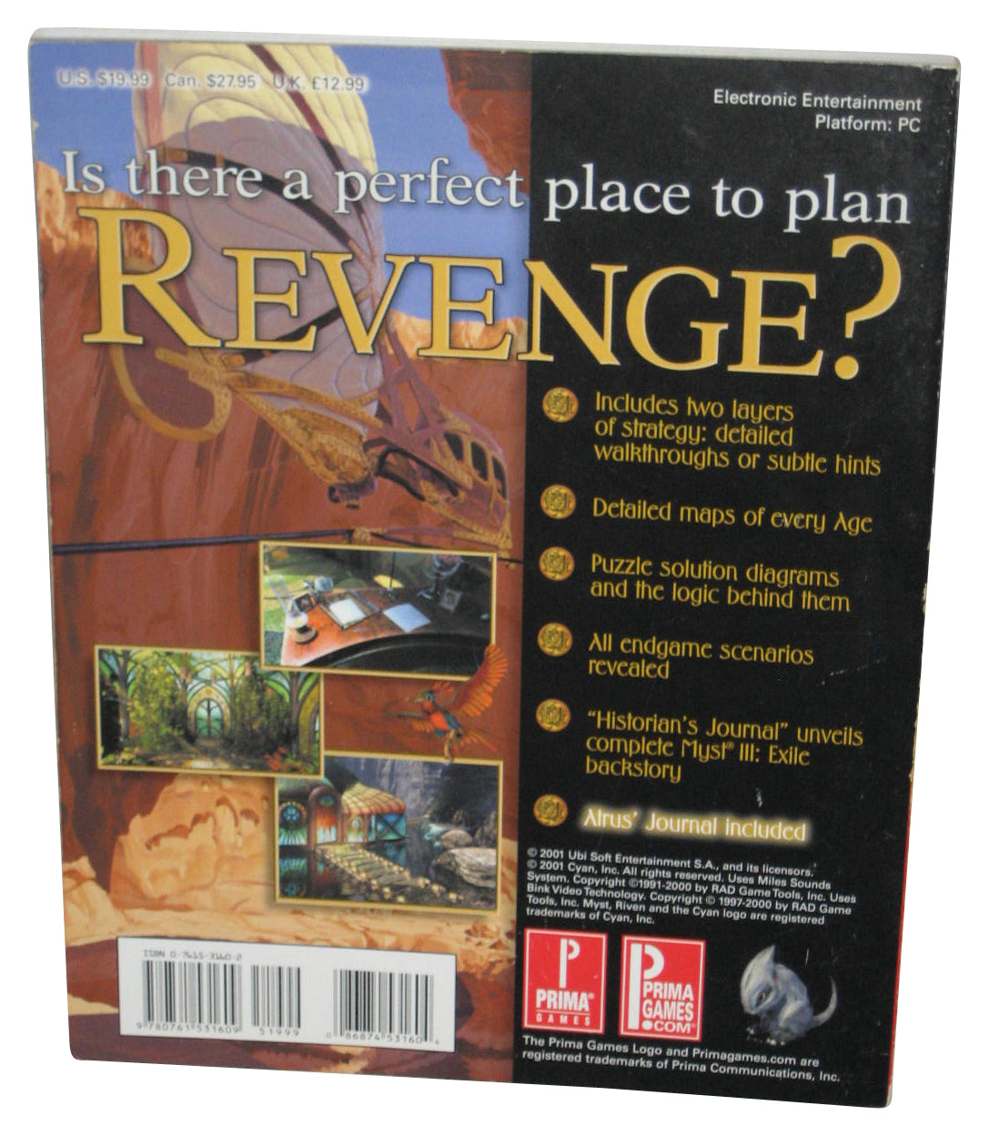 Myst III Exile Prima Games (2001) Official Strategy Guide Book