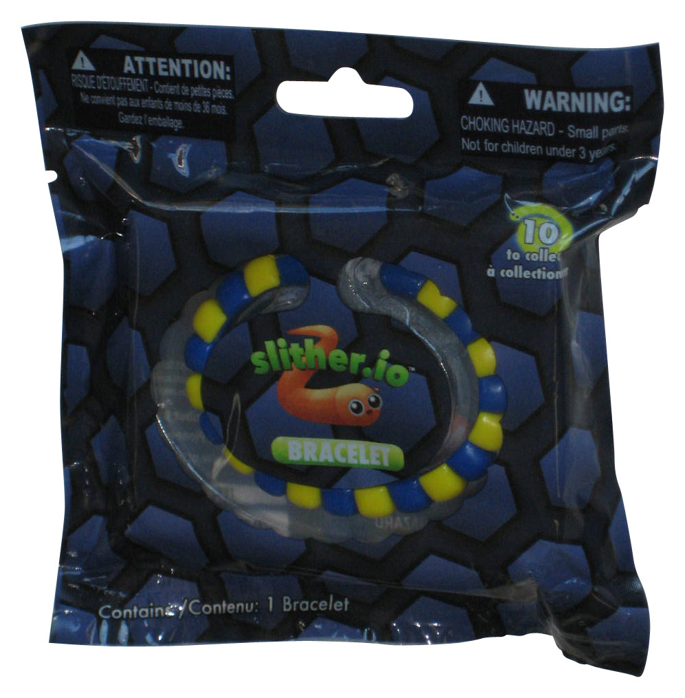 Slither.io Blue & Yellow Worm (2016) Bonkers Toy Fidget Bracelet