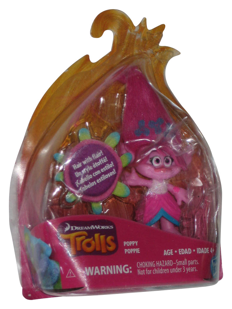 DreamWorks Trolls Poppy (2017) Hasbro 2-Inch Figure w/ Pink Flair Hair - (Damaged Packaging)