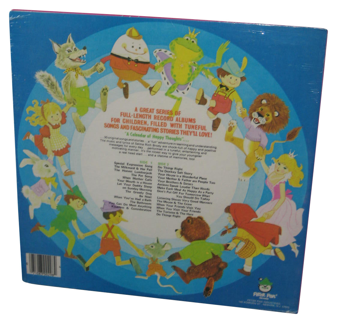 Peter Pan A Calendar of Happy Thoughts 30 Children Songs (1970) Vinyl Record #8229