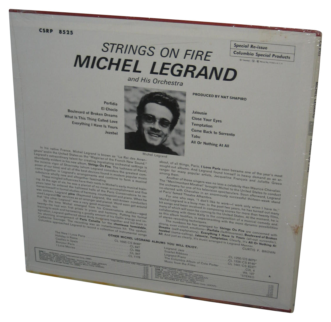 Michel Legrand and His Ochestra Strings On Fire Vinyl Record CSRP 8525