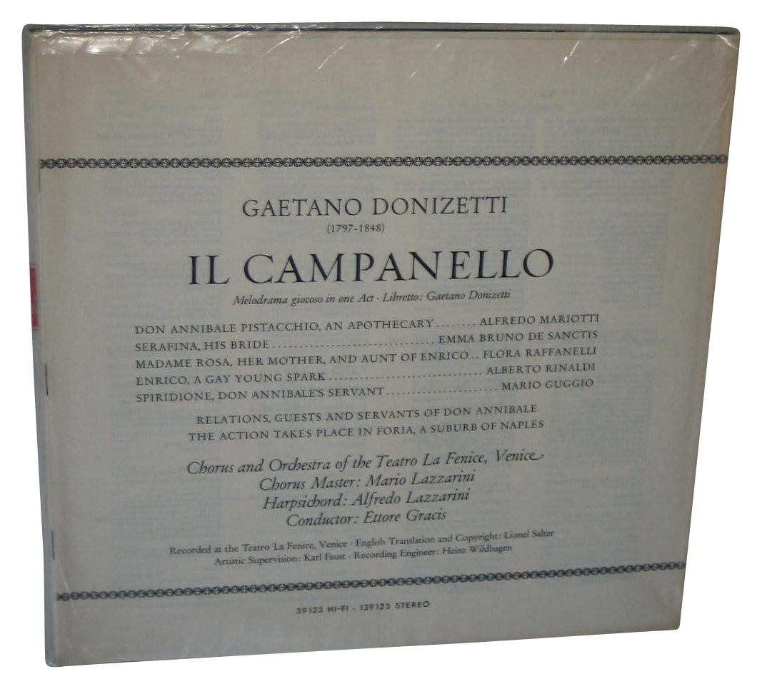 Gaetano Donizetti Vinyl Record - (Chorus And Orchestra of Teatro La Fenice Venice)