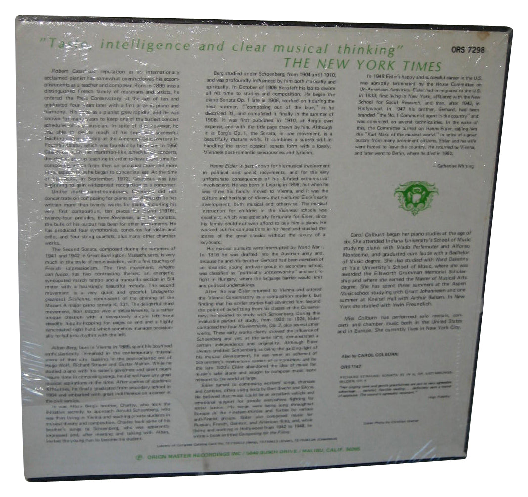 Carol Colburn Pianist Vinyl Record ORS 7298 - (Robert Casadesus Sonata No. 2)