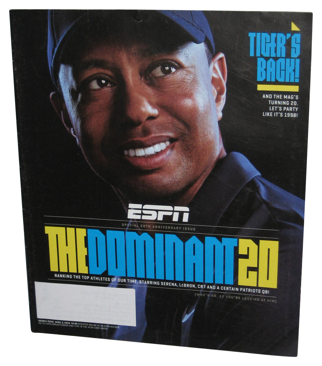ESPN Double Issue April 2 2018 Magazine Book - (Tiger Woods Cover)