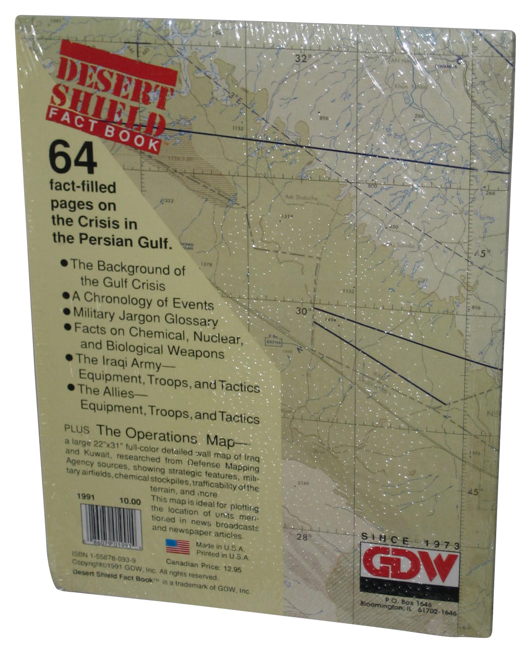 Desert Shield Factbook (1991) Paperback Book w/ Full Color Fold-Out Map of Region