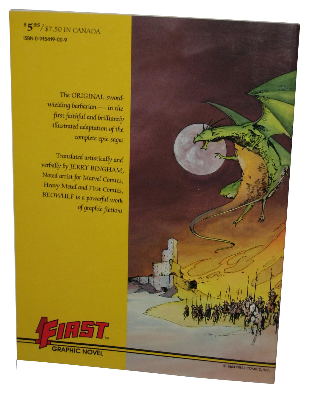 Beowulf (1987) First Graphic Novel Paperback Book - (Jerry Bingham)