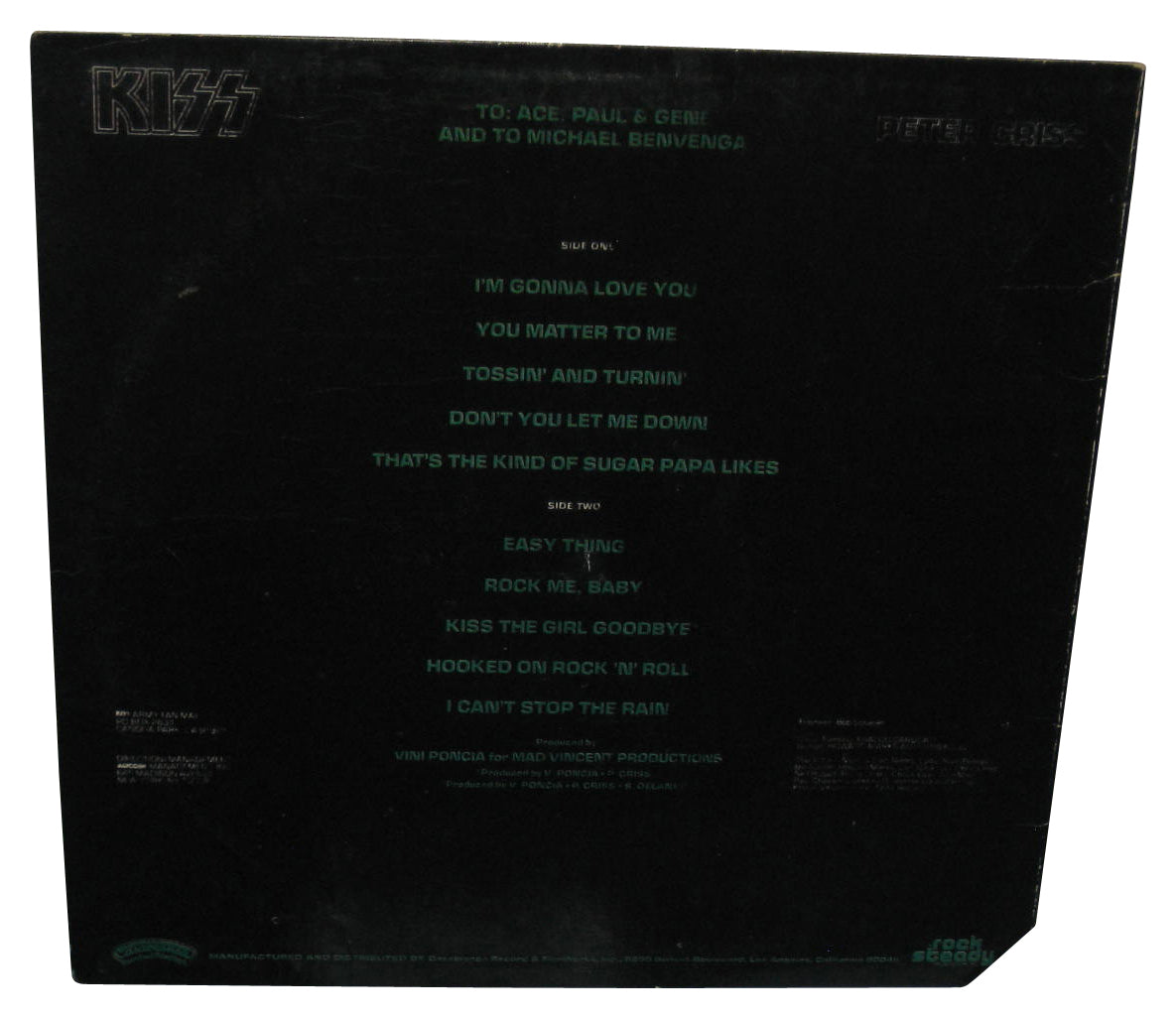 KISS Peter Criss Music LP Vinyl Record
