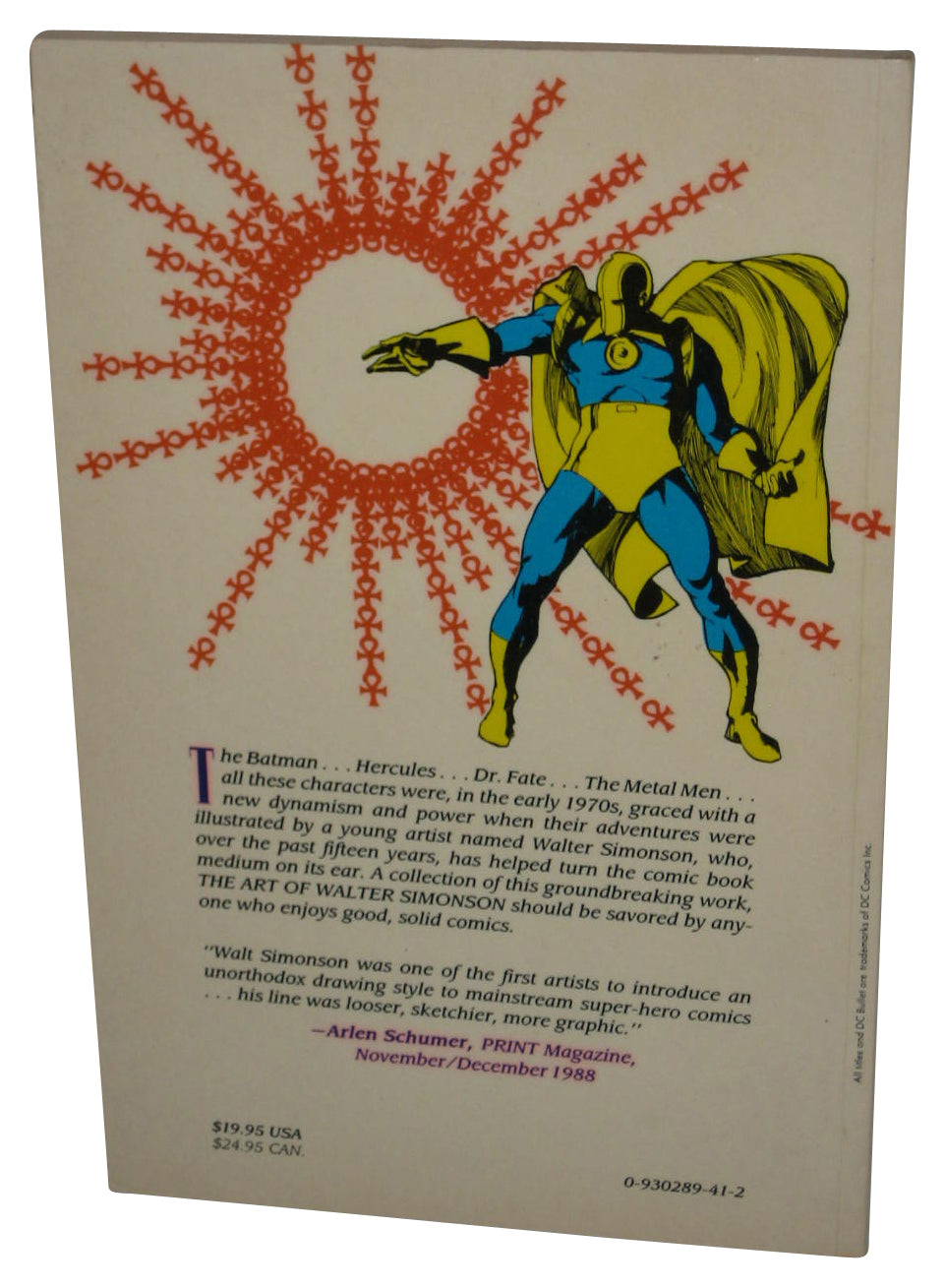 DC Comics The Art of Walter Simonson (1989) Paperback Book