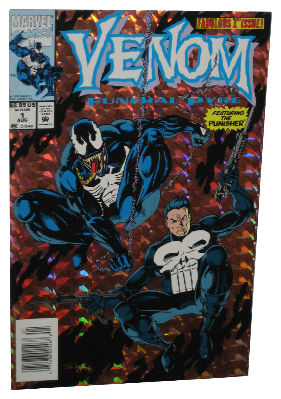 Marvel Venom Funeral Pyre (1993) Punisher Foil Cover Comic Book #1