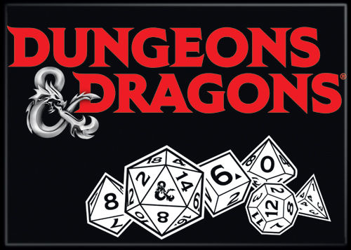 Dungeons & Dragons Logo Symbol Dice Black Magnet 73615DD