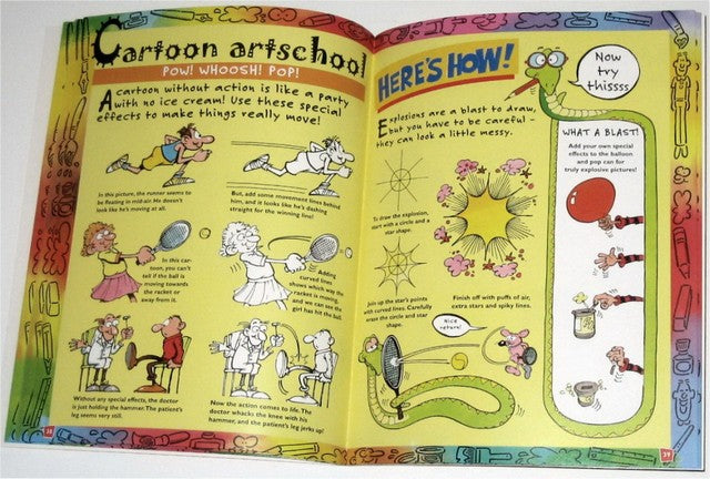 Cartoon Magic Activity Easy Childrens Drawing Book - (For Kids Ages 6-12)