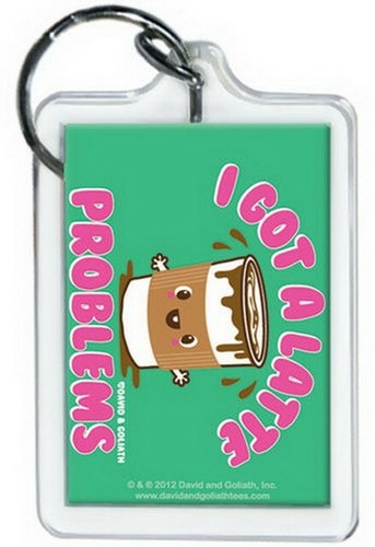David and Goliath Latte Problem Keychain 65873KR
