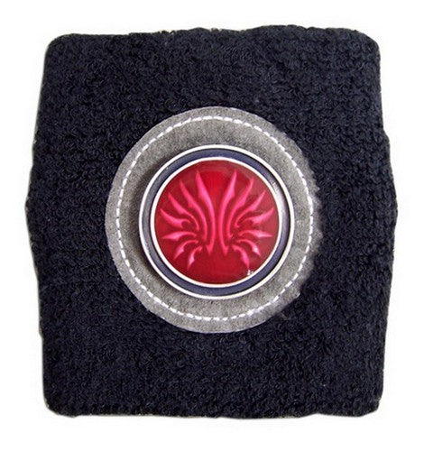 Tsubasa Wing Icon Metal Piece Anime Black Wristband GE-8141