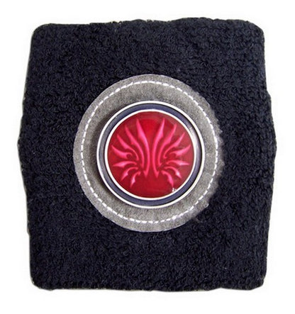 Tsubasa Wing Icon Metal Piece Anime Black Wristband GE-8141