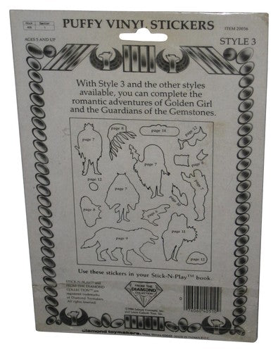 Golden Girl Guardians of The Gem Stones (1984) Puffy Vinyl Stickers Sheet - (Diamond Toymakers)