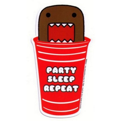 Domo-Kun Party Sleep Repeat Hot Properties Anime Car Magnet DMB475